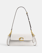 Refined Calf Leather Jet Shoulder Bag