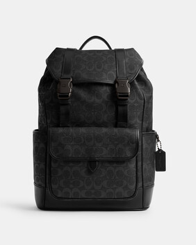 League Flap Backpack In Signature Canvas