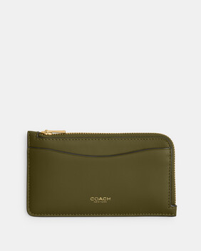 Refined Calf Leather New York Zip Card Case