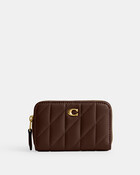 Essential Small Zip Around Card Case With Pillow Quilting