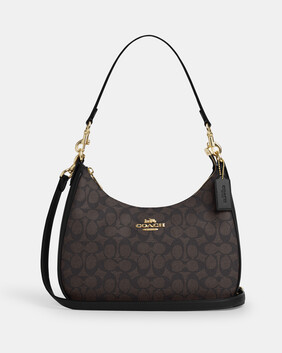 حقيبة هوبو تيري قماش قنب مغلف بشعار الماركة