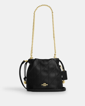 Faye Mini Drawstring Bag With Quilting